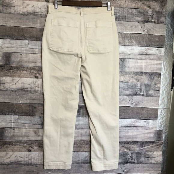 Everlane The Slim Leg Crop Pants Womens 10 Sandstone Stretch - Picture 2 of 10